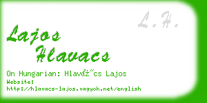 lajos hlavacs business card